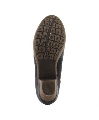 Women s JULANEAH Embossed Slip-On Shooties with Elastic Fit and Block Heel