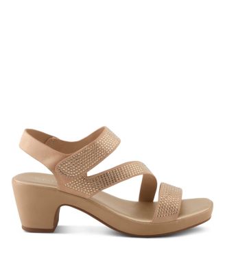 Women's YADIEL Crystal Strap Low Block Heel Sandals