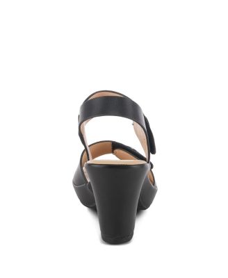 Women's DADE Metallic Button Platform Sandals with Adjustable Straps