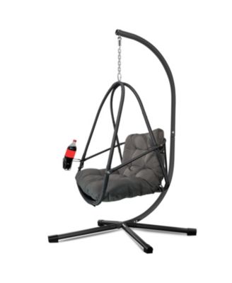 Wicker Egg Chair with Stand & Cushion