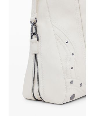 Women's Bolso efecto piel bordados mediano