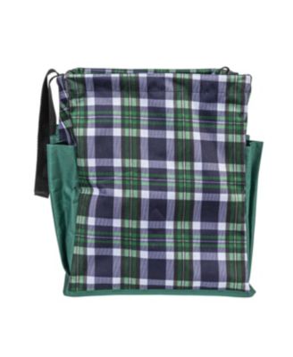 Plaid Krush Container All-Purpose Utility Tote with Green Pockets