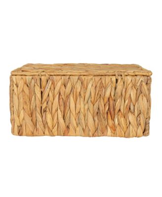 Rectangular Water Hyacinth Nesting Basket Set with Lid