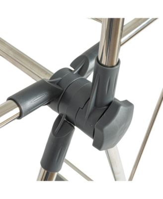 Multi Tier Stainless Steel Laundry Drying Rack with T Bar and Two Side Wings, Silver