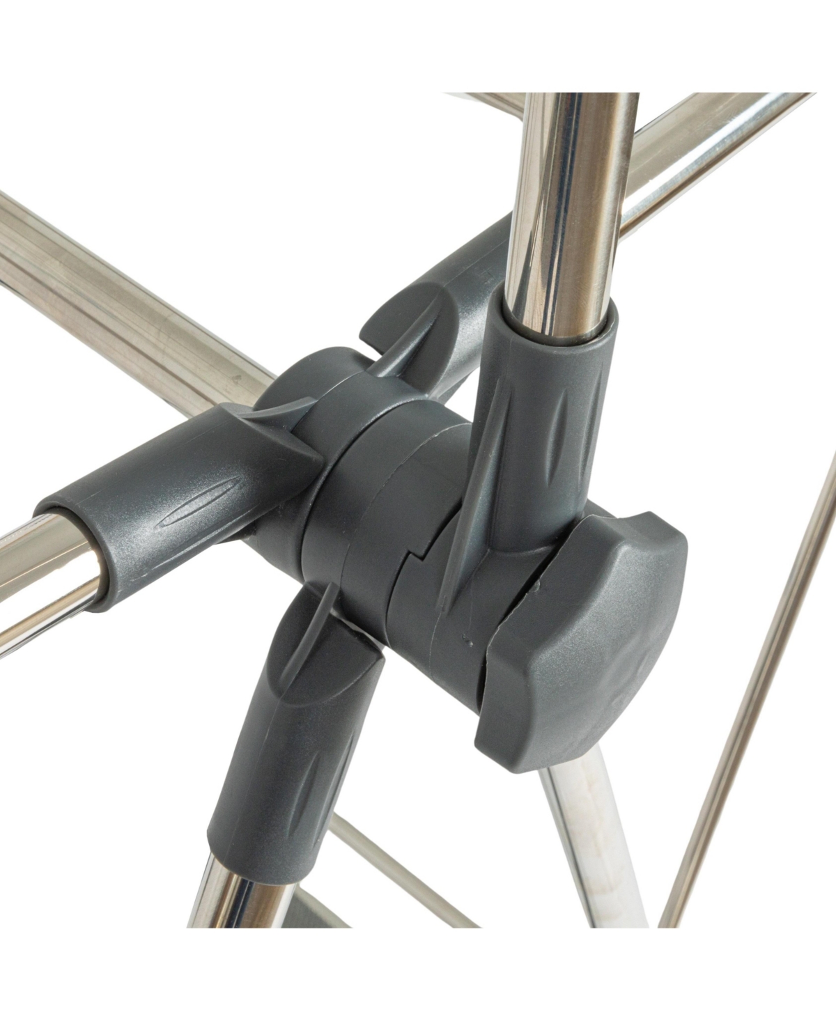 Household Essentials Multi Tier Stainless Steel Laundry Drying Rack with T Bar and Two Side Wings, Silver