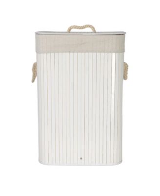 Bamboo Laundry Hamper with Rope Handles, 19-Gallons