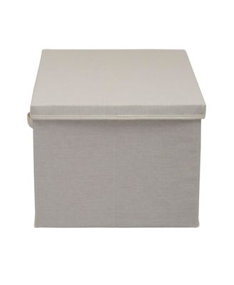 Wide Storage Box With Lid Box, 15”x18.5”x12”, Natural