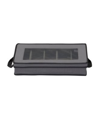 Windowed Flatware Storage Chest, Gray