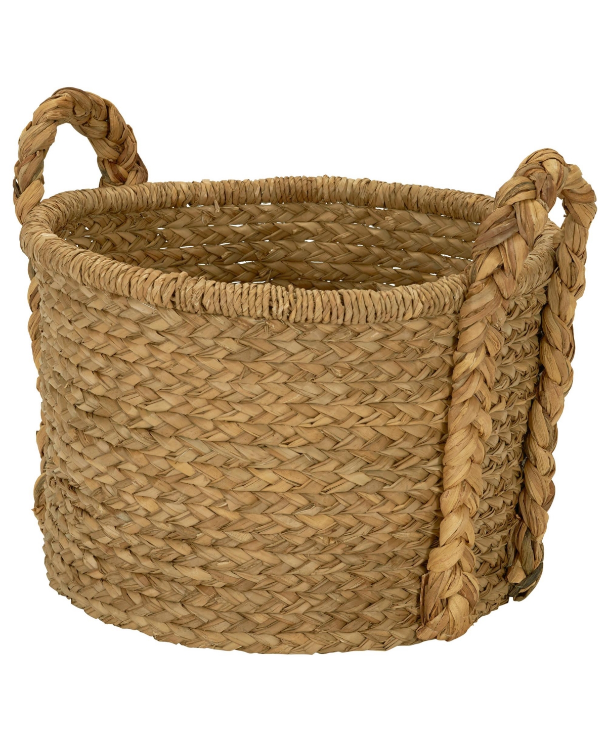 Household Essentials Large Wicker Storage Basket, Floor Basket with Braided Handles