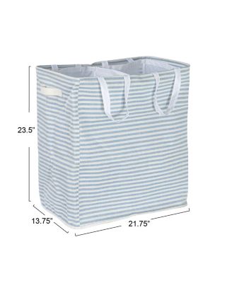 Rectangular Double Sorter with Handles, Blue and White Stripe
