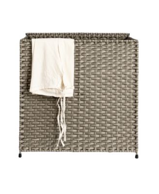 Handwoven Laundry Hamper, Gray
