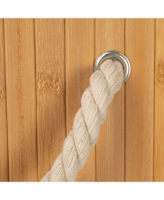 Bamboo Laundry Hamper with Rope Handles, 19-Gallons