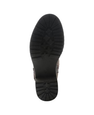 Women s COLLAGE Patchwork Knee-High Boots with Embroidery and Buckle Accents