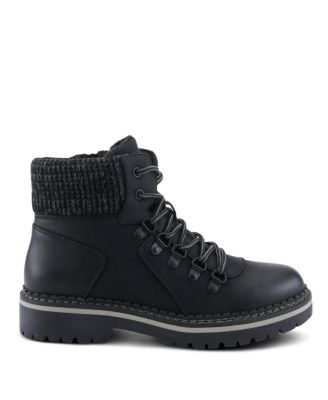 Women's Hiker-Inspired Sweater Collar Lug Sole Boot