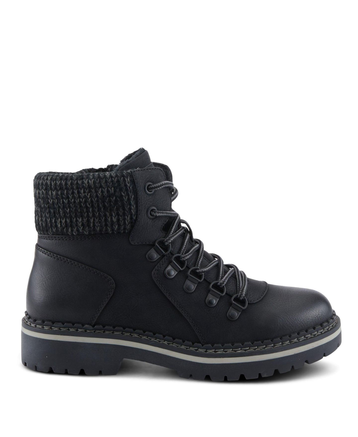 Женские ботинки Patrizia Hiker-Inspired Sweater Collar Lug Sole Boot, цвет: Чёрный — фото 6