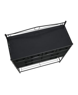 Style 8-Drawer and Bottom Shoe Shelf Storage Organizer Unit, Black