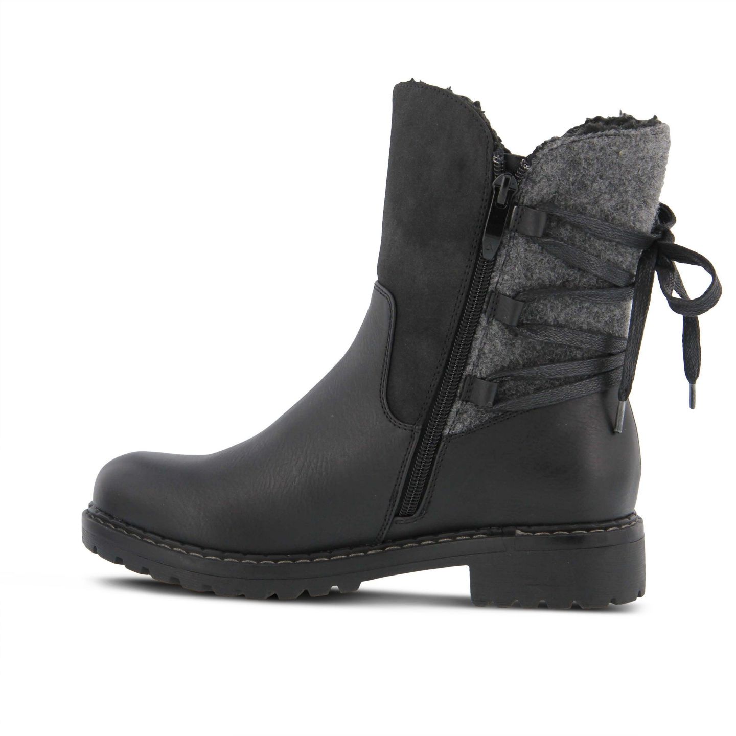 Женские ботинки Patrizia Spring Step Dawna Mid Calf Boot with Adjustable Faux Wool, цвет: Чёрный — фото 4
