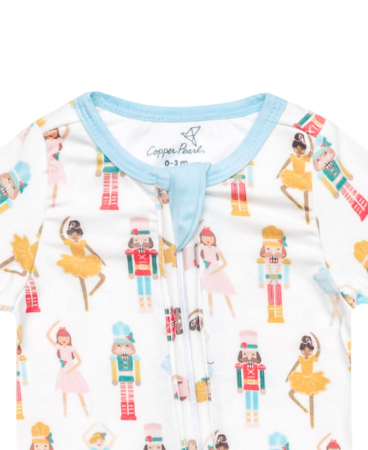 Copper Pearl Baby Girls' Juliet Printed Zip-Up Footed Pajamas