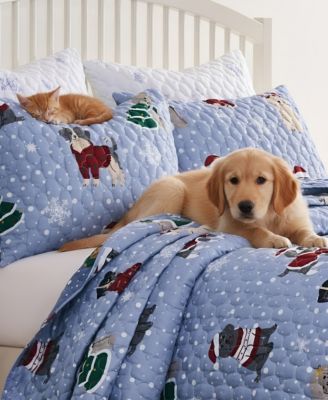 Winter Whiskers Holiday 3-Pc. Quilt Set, Full/Queen