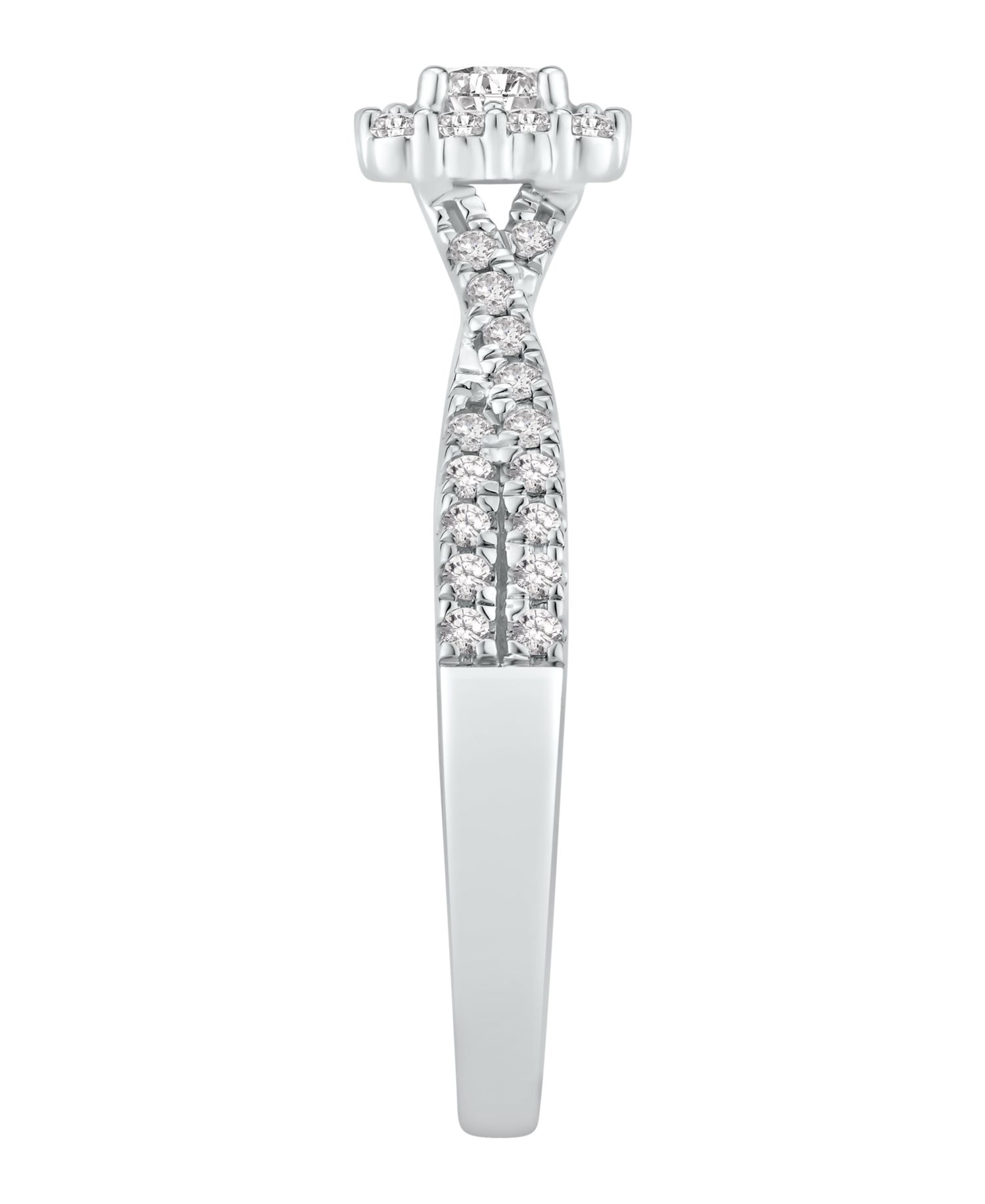 Diamond Halo Engagement Ring (1/2 ct. t.w.) in 14k White Gold