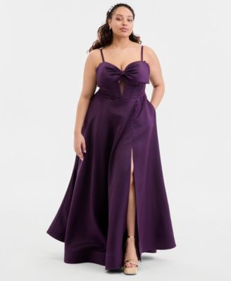 Created for Macy's, Trendy Plus Size Bow-Trim Corset Ball Gown