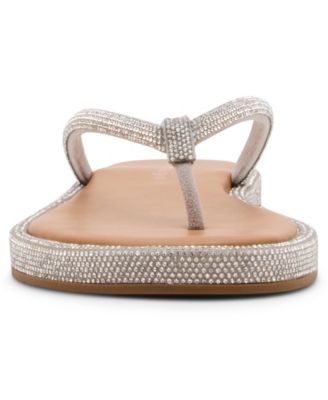 Women's Aaliyah Rhinestone Thong Flat Sandals