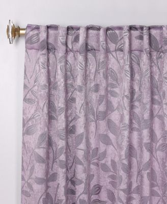Leaves Modern Bohemian Back Tab Blackout Curtain Set, 52"x 63"