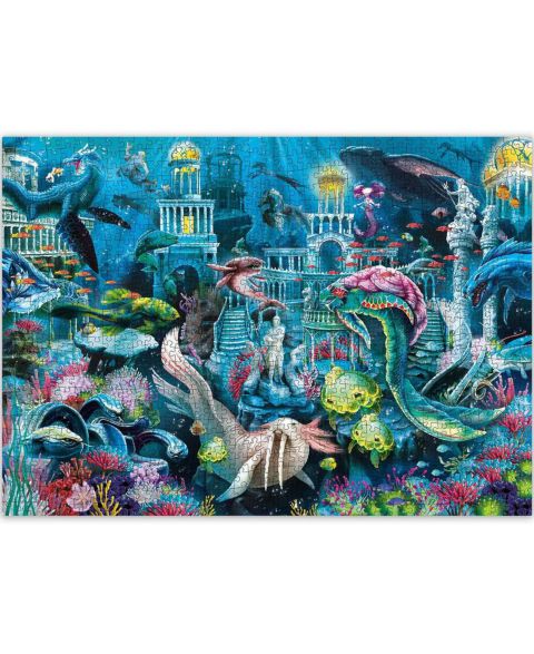 Детский пазл Quokka Lost City Under The Ocean 1000-Piece Challenging Puzzle, Ages 14+