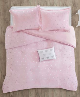 Rosalie Metallic Heart 3-Pc. Comforter Set, Twin/Twin XL