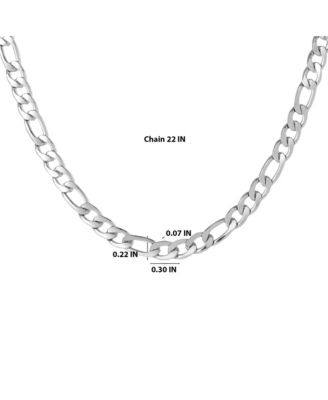 Men s Figaro Chain Necklace, Silver Tone 22'' Links