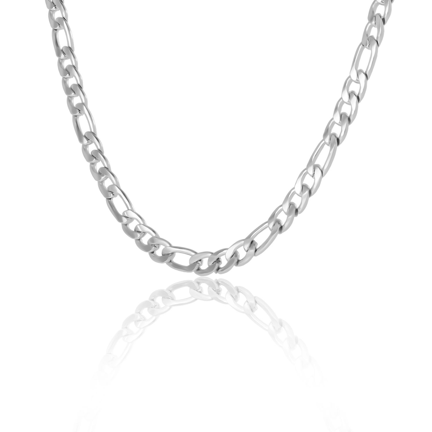 Men’s Figaro Chain Necklace, Silver-Tone 22'' Links
