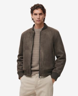 MANGO - Men's Suede-Effect Bomber Jacket