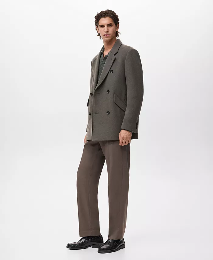 Men's Double-Breasted Wool-Blend Coat - thumbnail 5