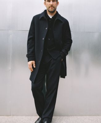 Men's Detachable Hood Wool Coat