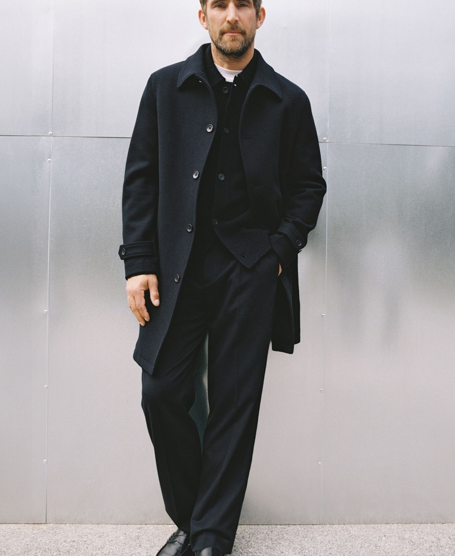 Men's Detachable Hood Wool Coat