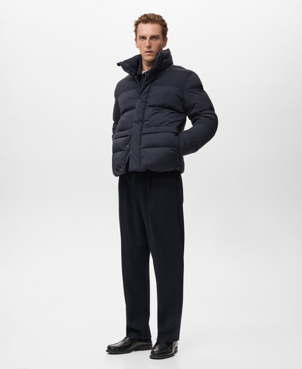 Mango Men's Short Puffer Water-Repellent Anorak