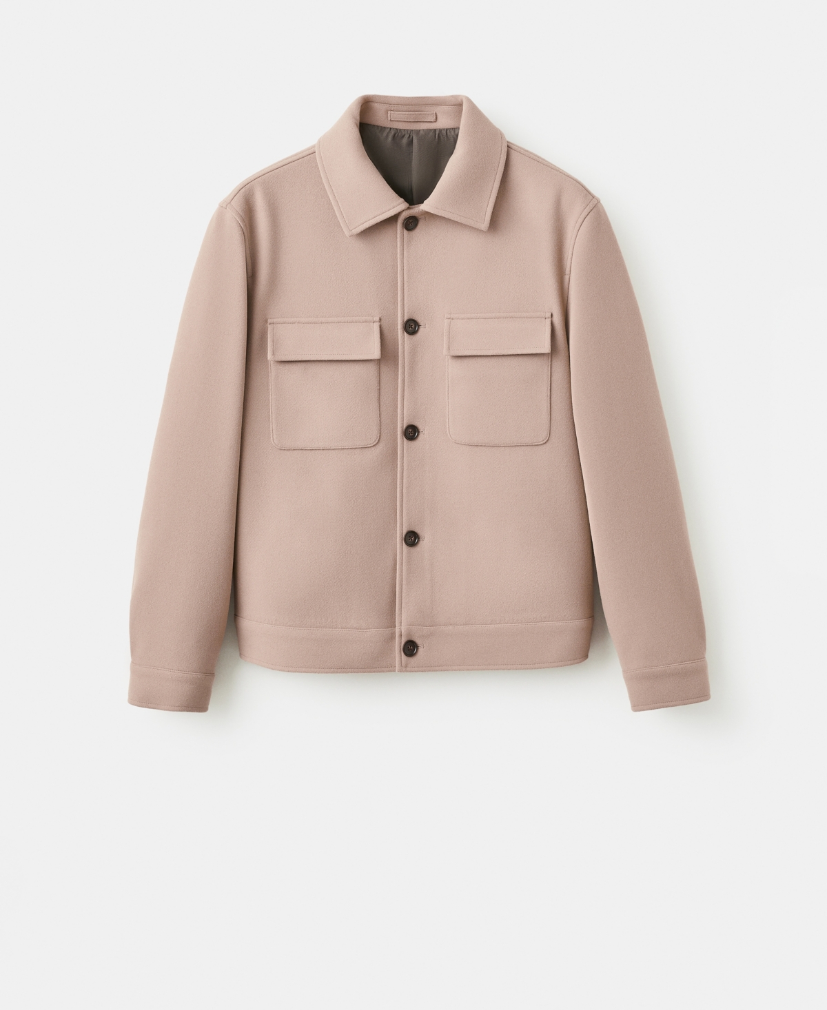 Mango Men's Lapel Pockets Wool Effect Jacket