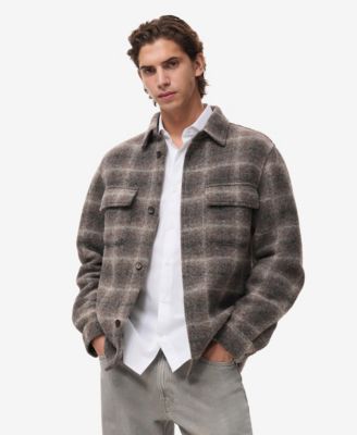 MANGO - Men's Wool-Blend Check Jacket