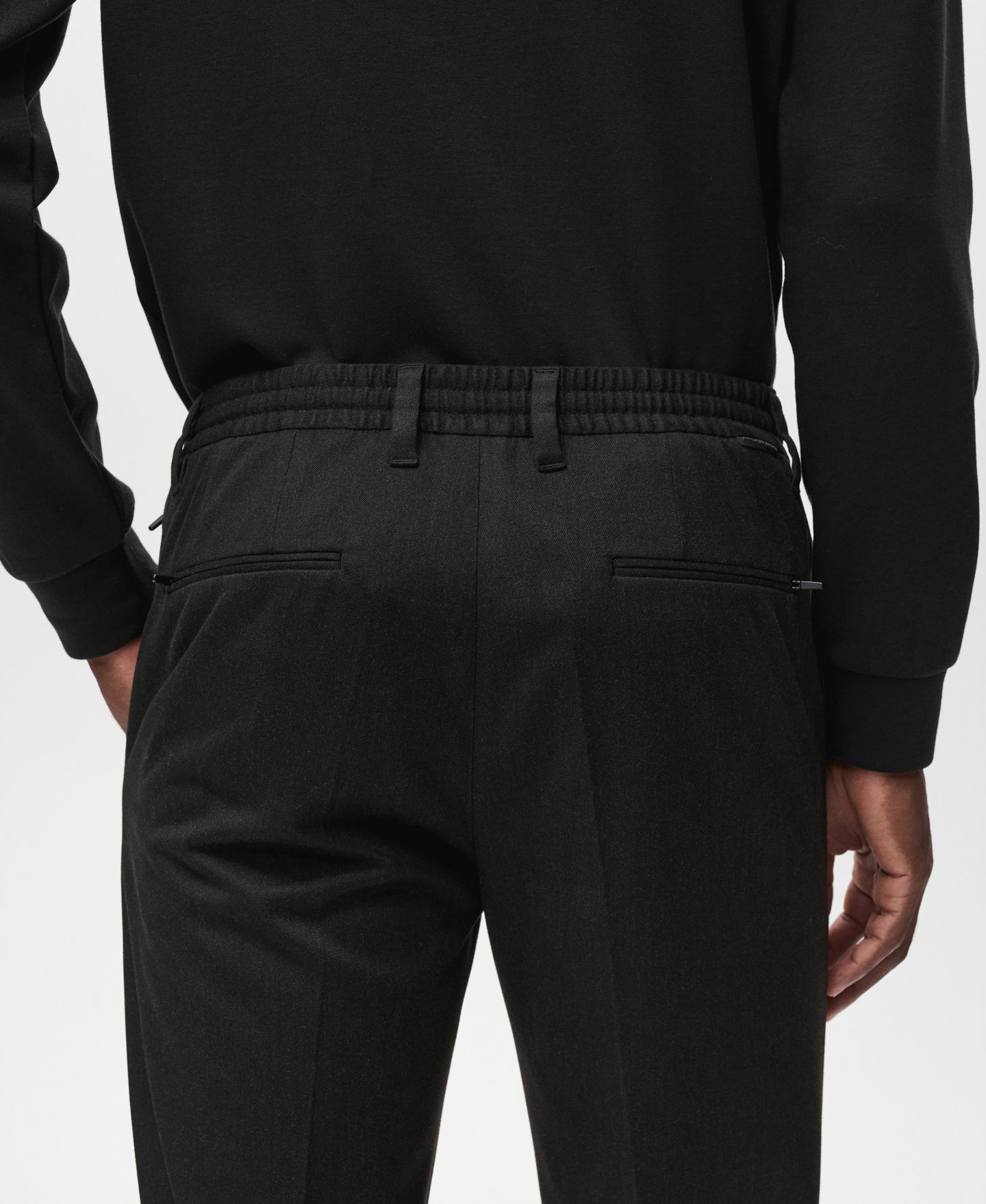 Мужские брюки Mango Slim-Fit Thermolite, цвет: Тёмный меланжевый серый — фото 6