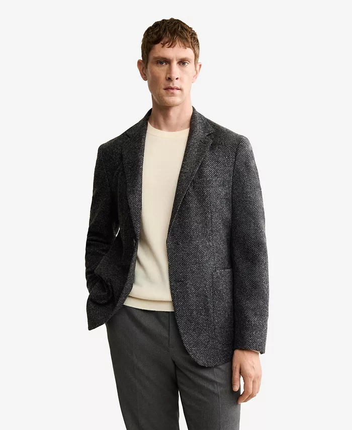 Men's Slim Fit Wool Blend Blazer