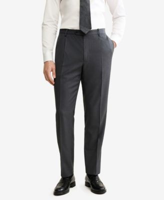 MANGO - Men's 100% Italian Virgin Wool Flannel Suit Pants