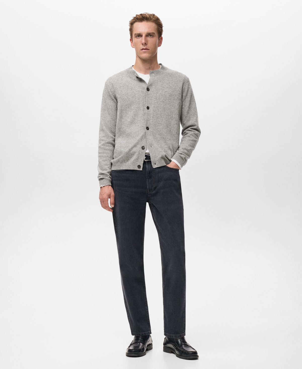 Mango Men's Extra-Fine Wool Buttons Cardigan