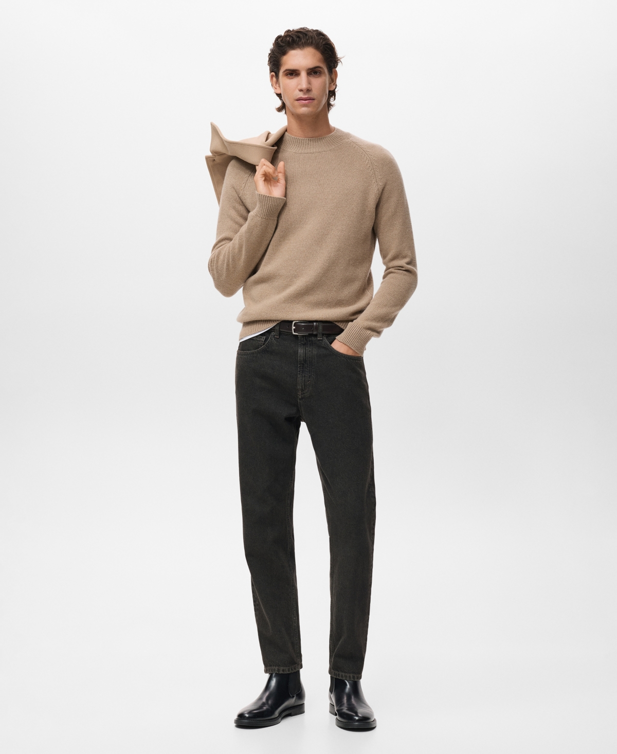 Mango Men's Wool Perkins Neck Sweater