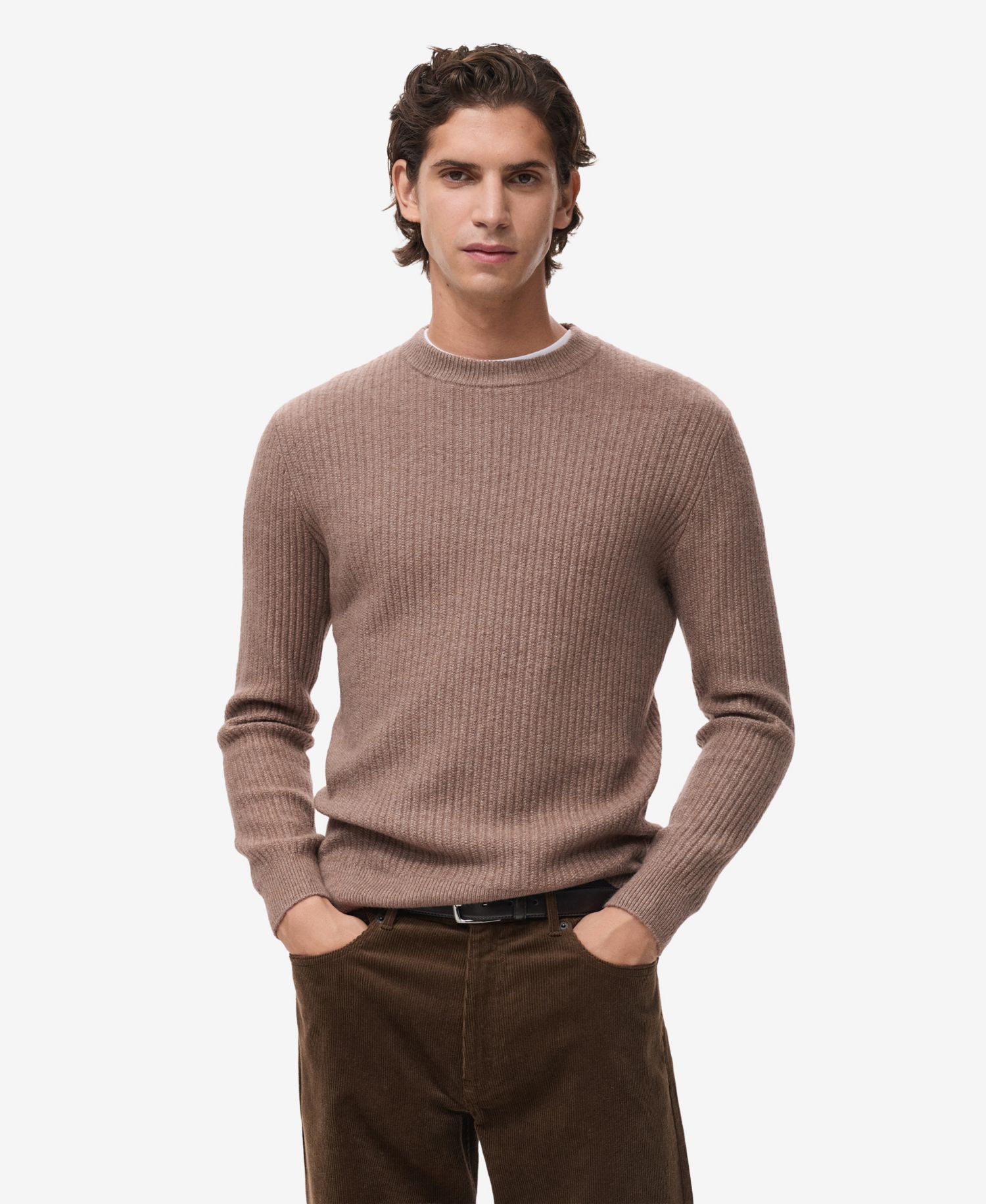 Men's Knitted Ribbed Sweater