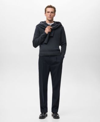 Men's Knitted Wool Blend Polo Sweater