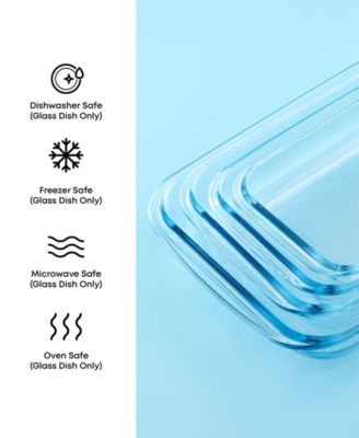 Borosilicate Glass Oven Dishes with Lids, Set of 4