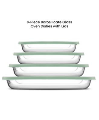 Borosilicate Glass Oven Dishes with Lids, Set of 4