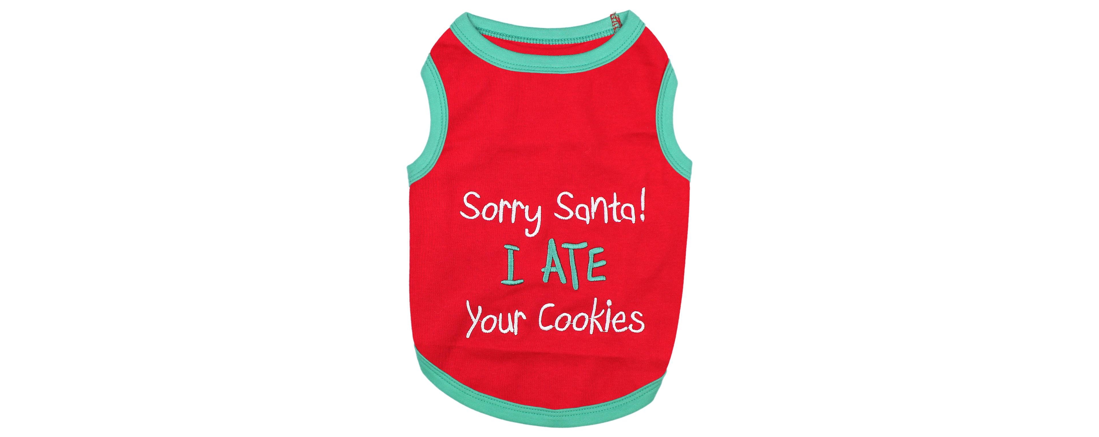 Parisian Pet Sorry Santa I Ate Your Cookies Holiday Dog T-Shirt