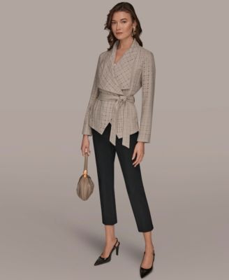 Women's Shawl Collar Wrap Jacket with Belt