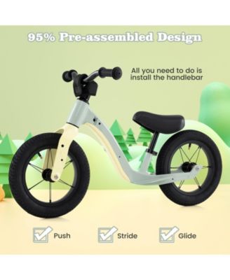 12-Inch Balance Bike with Adjustable Seat and Rotatable Handlebar for Over 36 Months Old